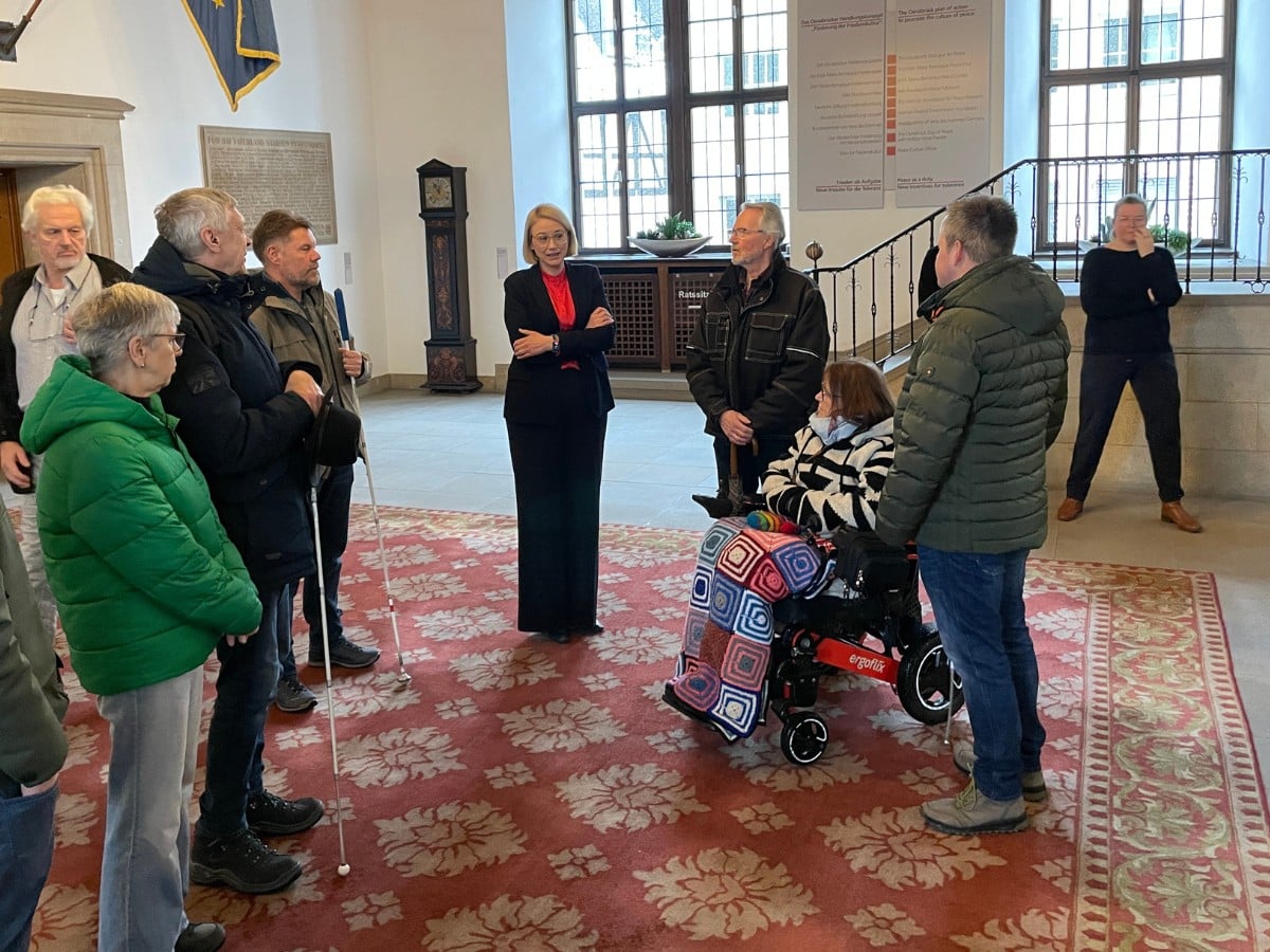 Akustisches Leit- und Orientierungssystem im Rathaus Osnabrück vorgestellt. / Foto: Dominik Lapp