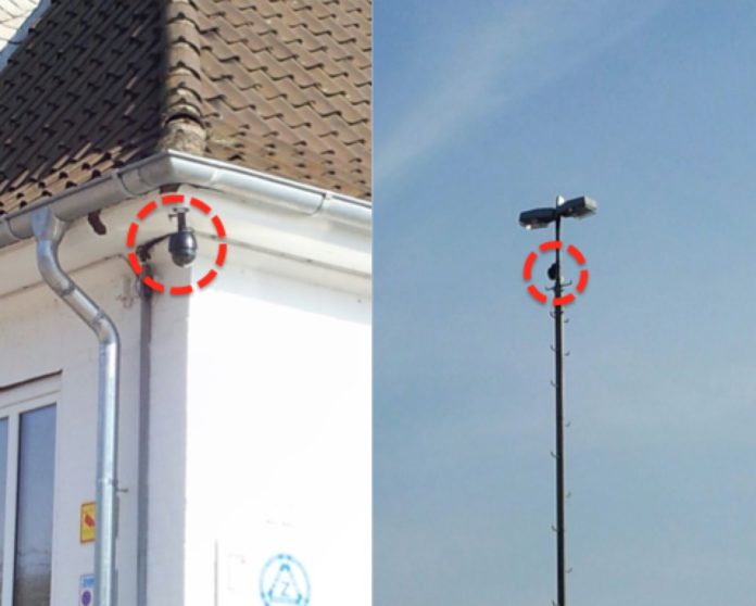 Kameras auf dem Gelände des alten Güterbahnhofs in Osnabrück.