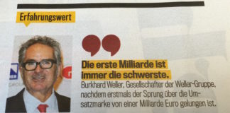 Zitat Burkhard Weller Umsatz Milliarde