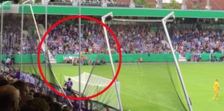 Loch im Schutznetz bei VfL Osnabrück gegen RB Leipzig