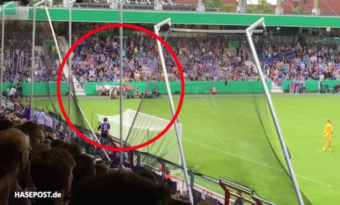 Loch im Schutznetz bei VfL Osnabrück gegen RB Leipzig