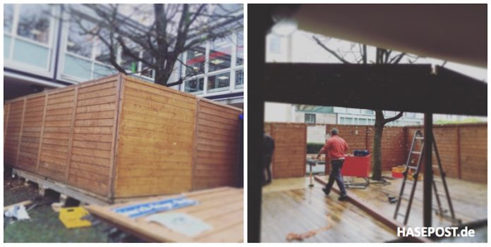 Aufbau Weihnachtsmarkt Osnabrück