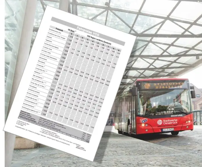 Fahrpreise VOS Osnabrück 2016