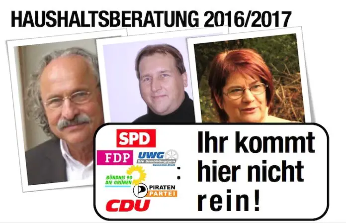 ihrkommthiernichtrein2 Doppelhaushalt 2016