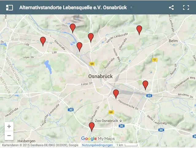 Alternative Flächen für Lebensquelle e.V. Osnabrück