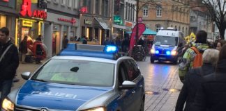 Demonstration mit Polizei in Osnabrück