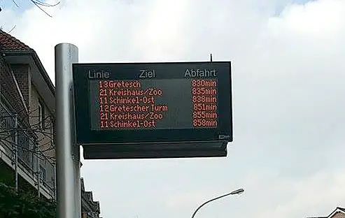 Anzeigetafel Stadtwerke Osnabrück