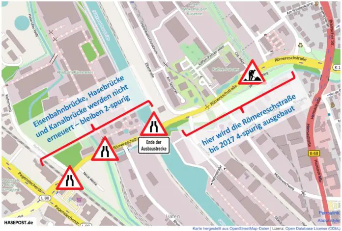 Baustelle Römereschstraße Osnabrück Hafen