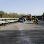 Kleinwagen überschlug sich auf Autobahn A33