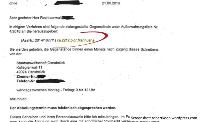 Anwalt soll Marihuana abholen