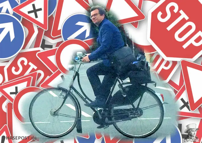Stadtbaurat Otte auf dem Fahrrad