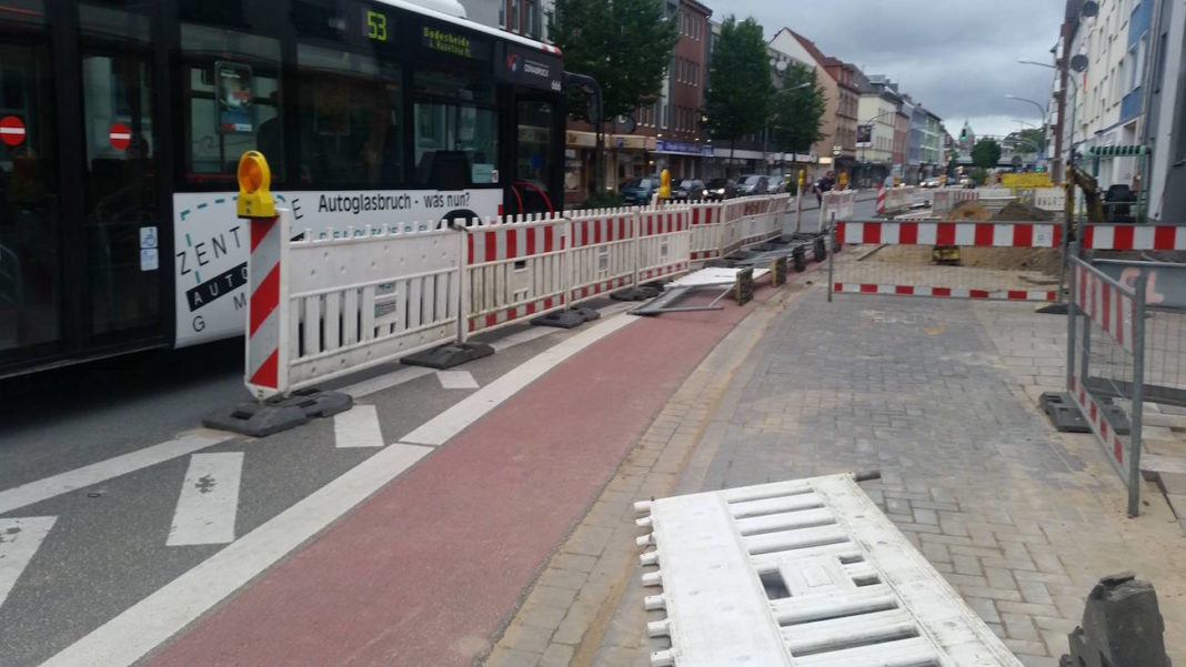 Baustellenabsicherung Iburger Straße