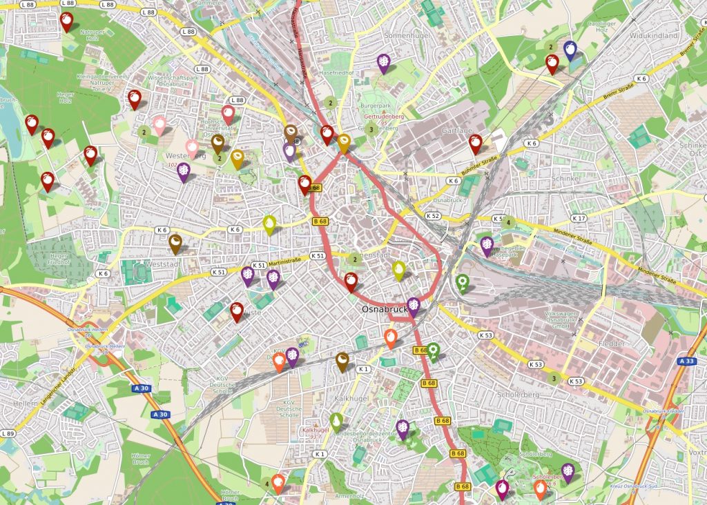 Karte: mundraub.org / Open Street Map