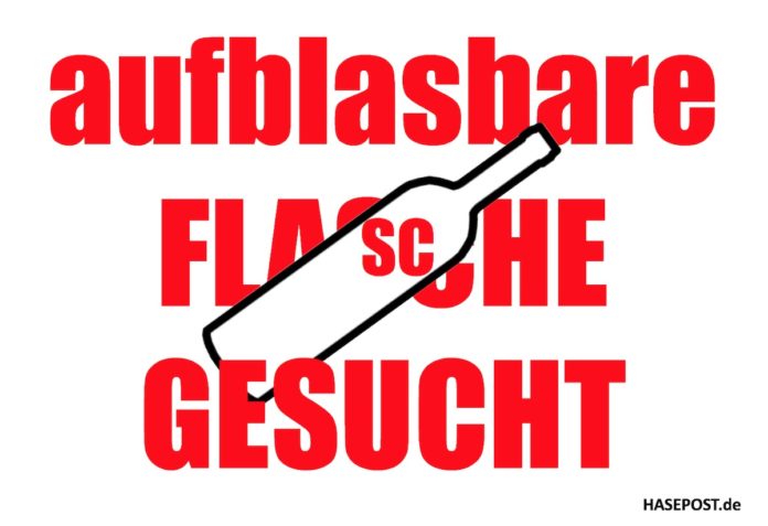 aufblasbare Flasche gesucht