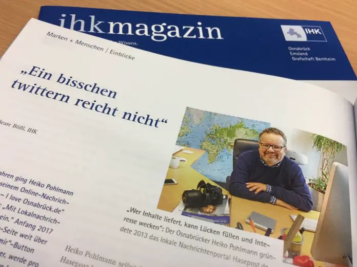 IHK Magazin Osnabrück Emsland Grafschaft Bentheim, Heiko Pohlmann