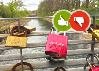 Liebesschlösser an der Hase Osnabrück