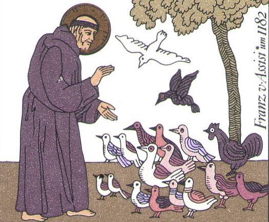 Franz von Assisi segnet Tiere