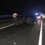 Unfall und Steine auf der Autobahn bei Osnabrück