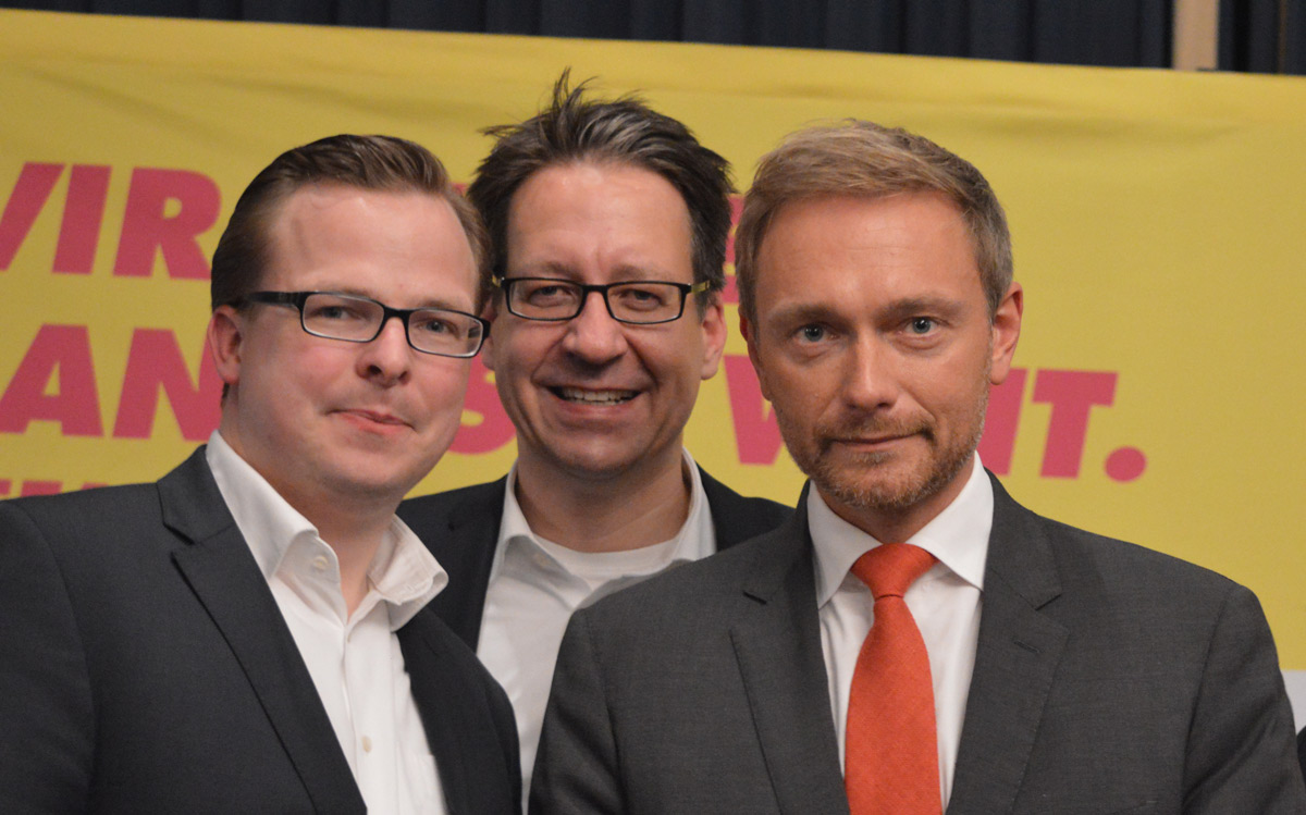 Moritz Gallenkamp, Dr. Stefan Birkner und Christian Lindner