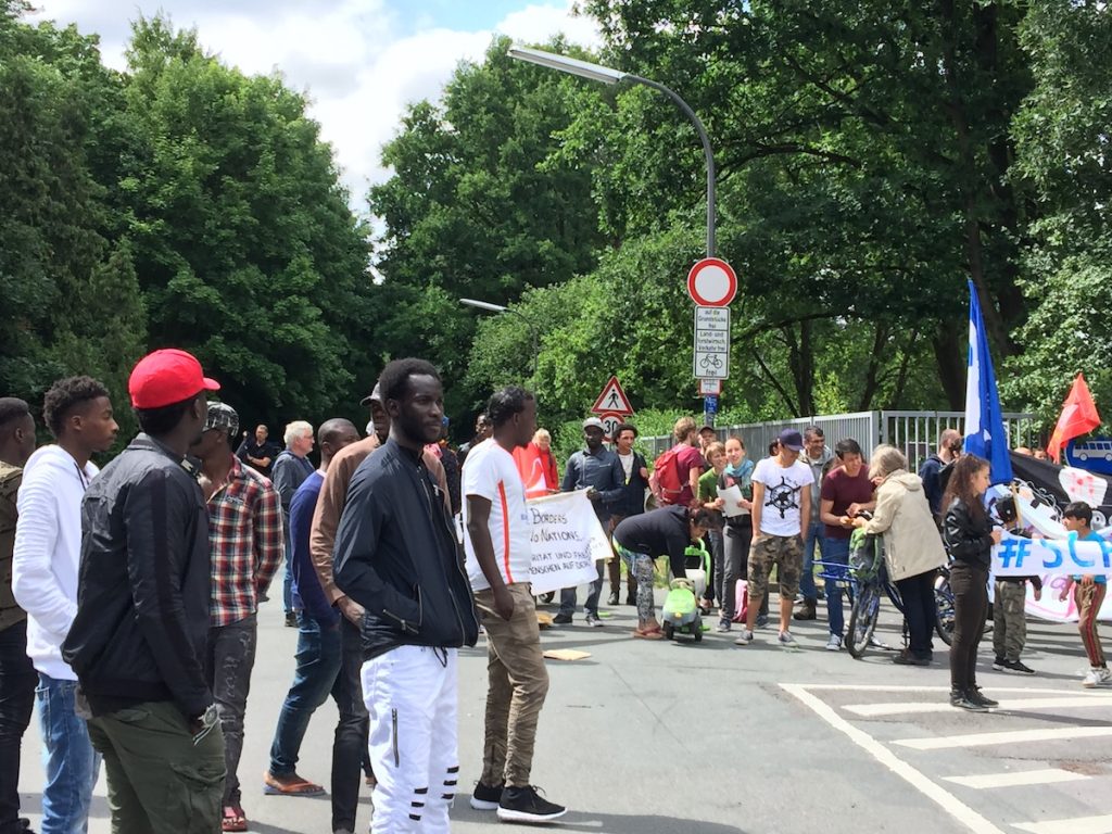 Demonstration von Flüchtlingen in Osnabrück