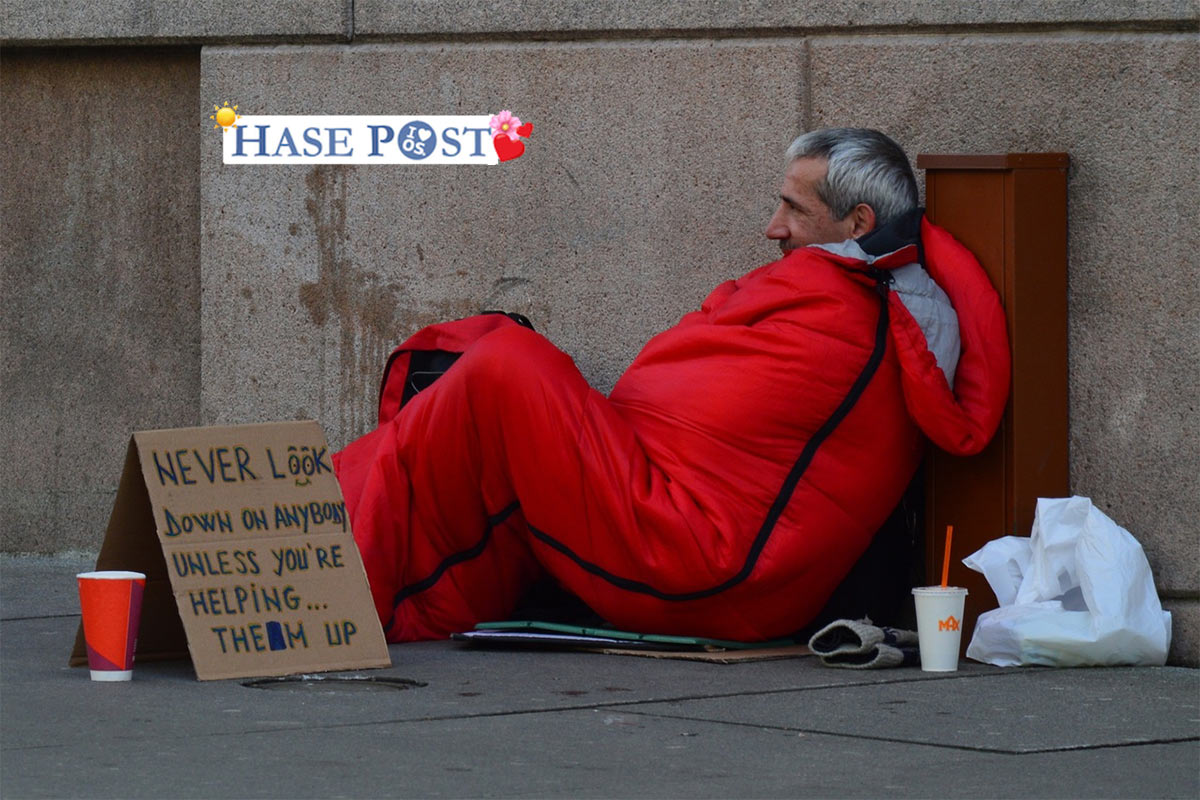 Obdachlos auf der Straße