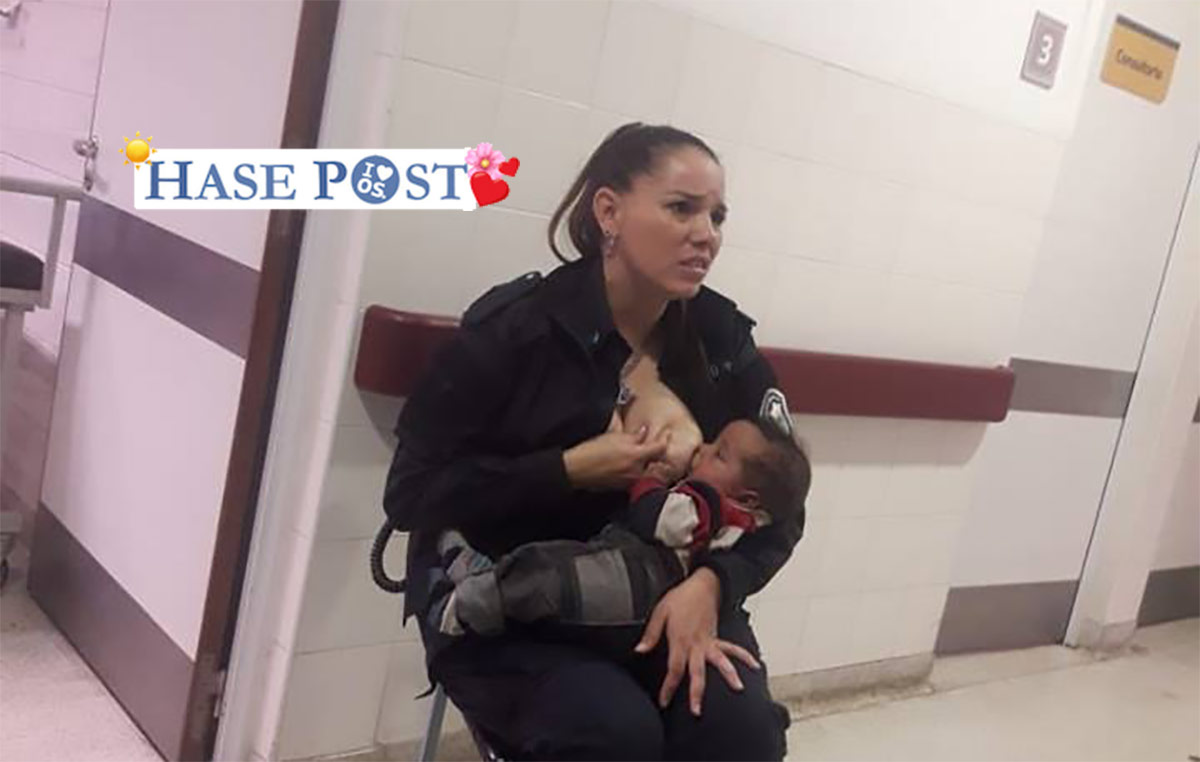 Polizistin stillt fremdes Baby