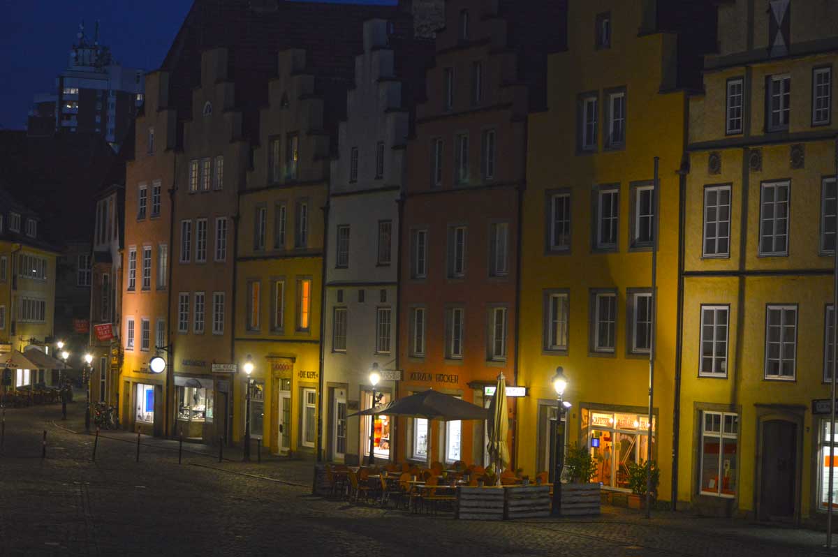 historischer Markt in Osnabrück bei Nacht