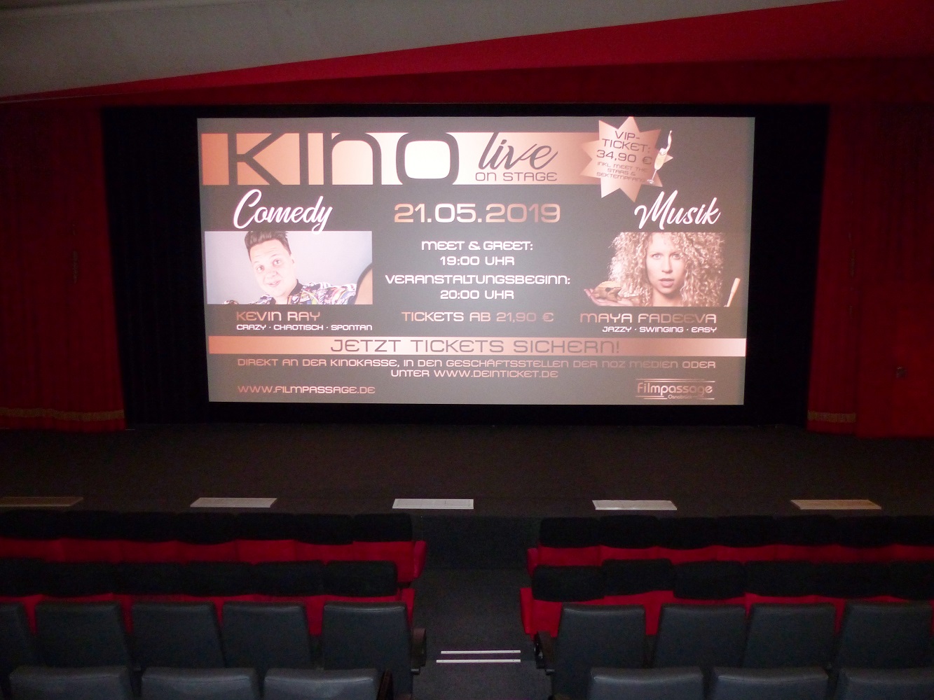 Filmpassage, Kino live on Stage
