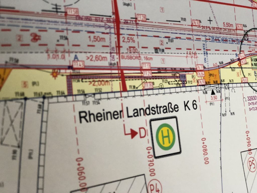 Bauplan für die Rheiner Landstraße