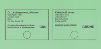 Wahlzettel zur Stichwahl im Juni 2019, LKOS