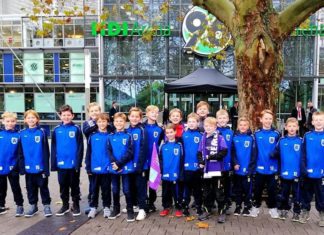 E-Jugend der Sportfreunde Schledehausen im Niedersachsenstadion E-Jugend der Sportfreunde Schledehausen; Foto: Eva Quast