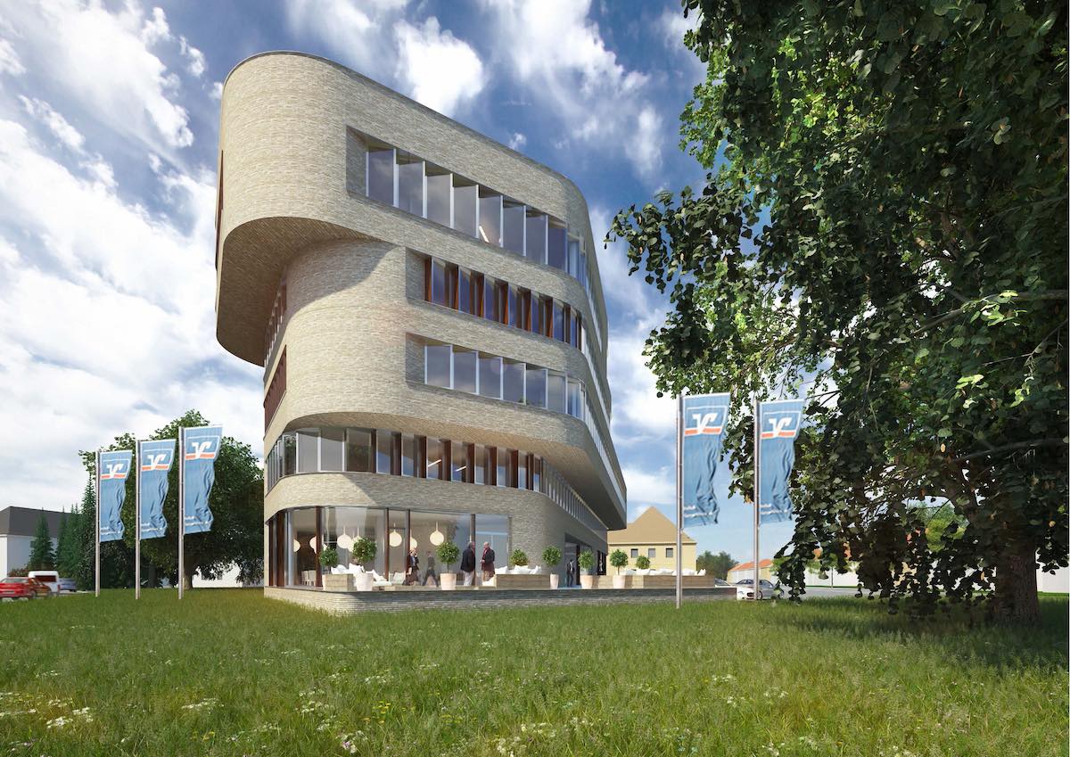 So soll die neue Volksbank-Zentrale aussehen; Visualisierung: MAS architectuur / HOFF und Partner