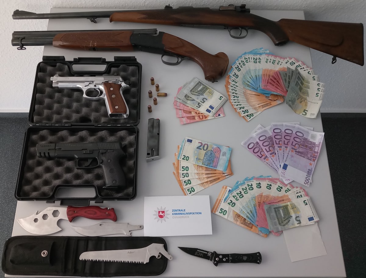 Zentrale Kriminalinspektion Osnabrück stellt Waffen, Drogen und Lamborghini sicher