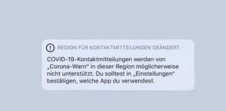 Warnmeldung bei Corona-Warn-App auf Apple iPhone