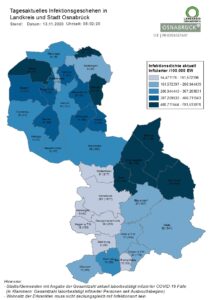 Corona-Lage in der Region Osnabrück: Anzahl der aktuell Infizierten steigt weiter an