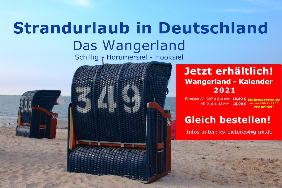 Titelseite vom neuen Kalender „Strandurlaub in Deutschland – Das Wangerland“