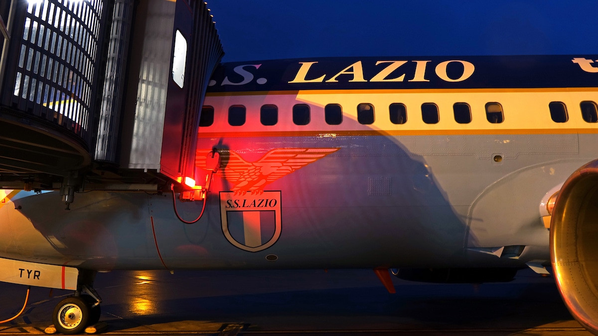 Die 737 von Lazio Rom am Flughafen Münster/osnabrück, Foto: FMO