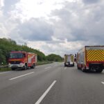 Kleintransporter kracht gegen Tanklastzug auf der Autobahn A1 bei Bramsche