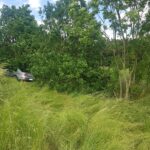Auto verkeilt sich in Busch an der Autobahn A1 bei Bramsche