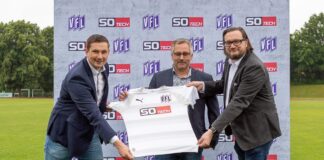 v.l.n.r.: Milan Beversdorff (Leiter Vermarktung VfL Osnabrück des VfL-Vermarktungspartners Infront), Fred Seidel (Gründer und Geschäftsführer der SO-TECH), Dr. Michael Welling (Geschäftsführer VfL Osnabrück)