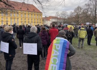 Corona-Demonstration im Schlossgarten Osnabrück, 3. Januar 2022