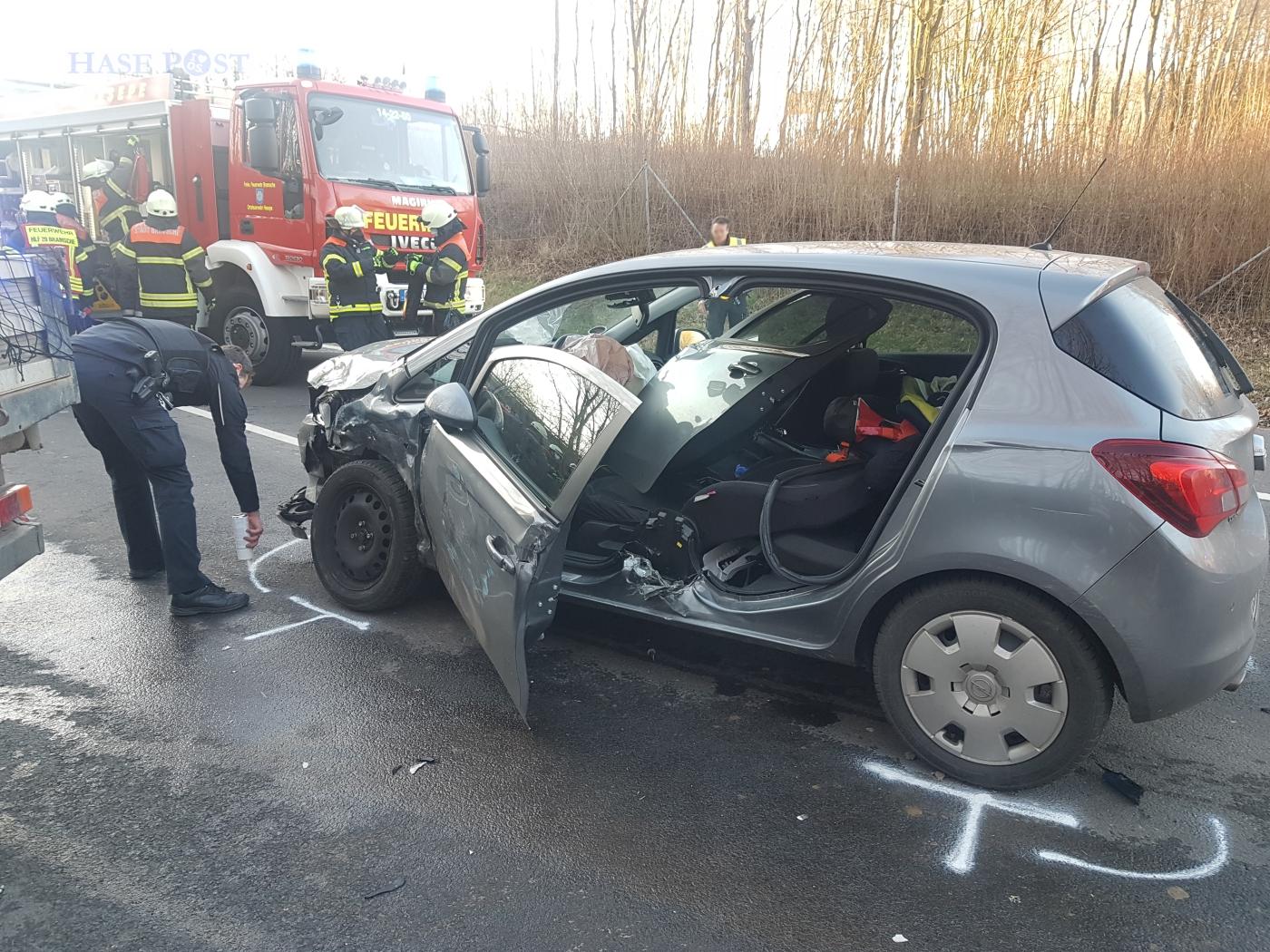 Vier Verletzte nach Kollision zweier Fahrzeuge in Bramsche