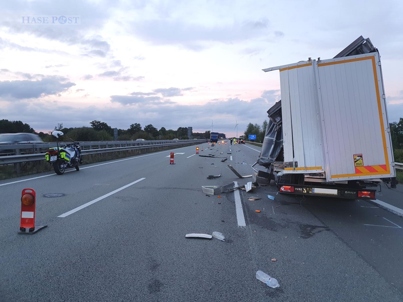 Unfall auf der Autobahn A1 – eine Person schwer, eventuell lebensgefährlich, verletzt