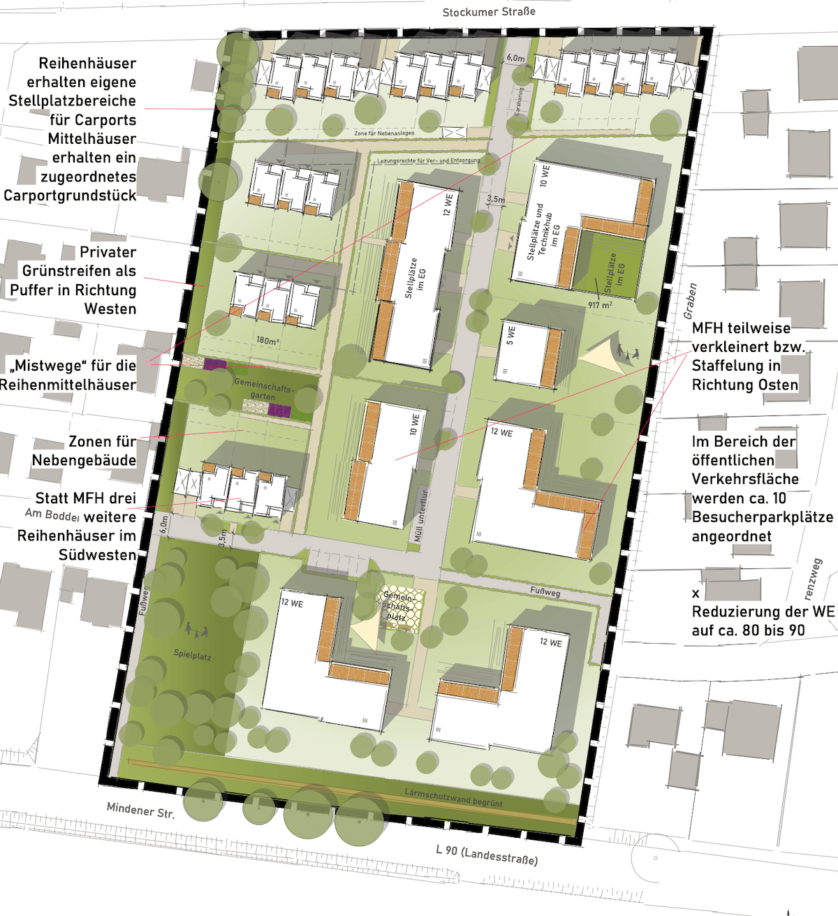 Planungsentwurf für "Am Boddenkamp" / Entwurf: Stadt Osnabrück