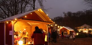 An über 20 Ständen beim „Magischen Weihnachtszauber“ im Zoo Osnabrück entdecken Zoobesucher Kunsthandwerk und Leckereien. / Foto: Zoo Osnabrück (Hanna Räckers)