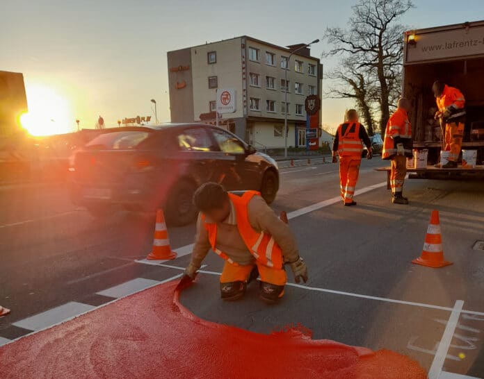 Markierungsarbeiten Mindener Straße