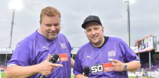 VfL Stadionsprecher Carsten Thye und Matthias Wellbrock