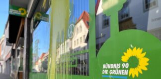 Auch das Grünen Parteibüro in der Hasestraße ist voller Farbschmierereien. / Foto: Pohlmann