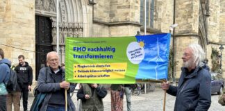 Den FMO und den Ausbau der A33 Nord kritisieren die Aktivisten. / Foto: Pohlmann