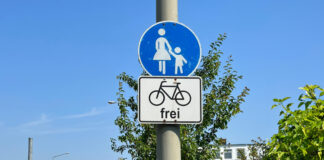 Bürgersteig-Mitbenutzung für Radfahrer an der "Page"